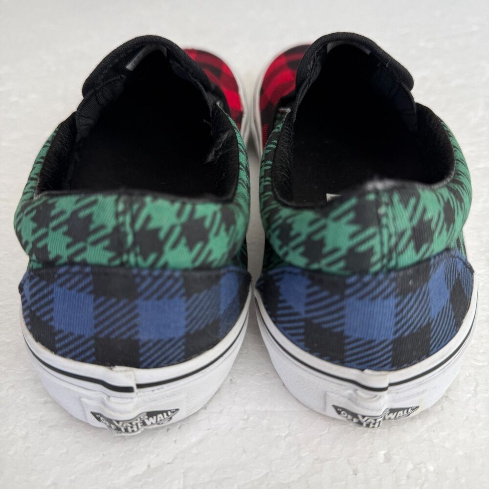 Size 7 - Vans Classic Buffalo Mix Red Green Blue Skate Shoes Women's - Picture 9 of 10